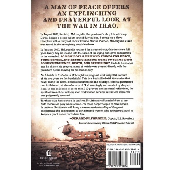 No Atheists in Foxholes: Prayers & Reflections from t Front by McLaughlin SIGNED - Picture 7 of 7